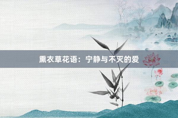 熏衣草花语：宁静与不灭的爱