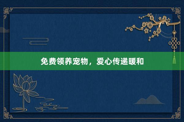 免费领养宠物，爱心传递暖和